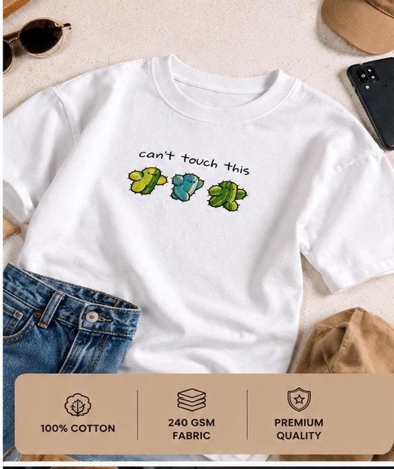 EMBROSTICH — Can't Touch This Embroidery T-Shirt