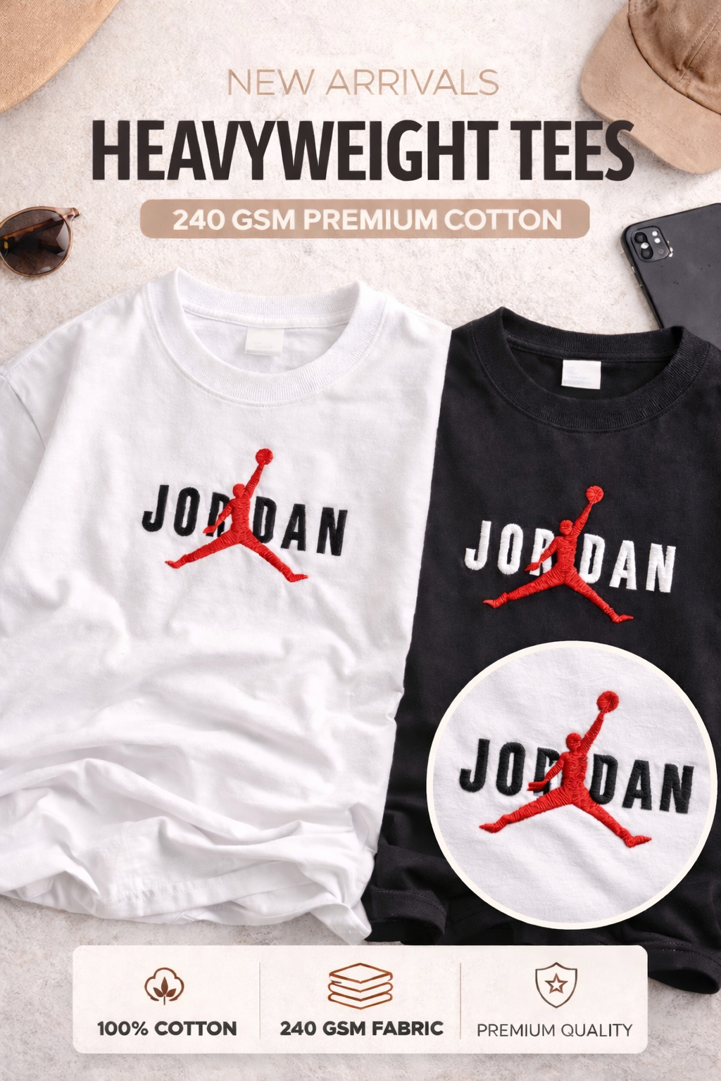 EMBROSTICH — Jordan Embroidery Heavyweight T-Shirt